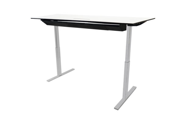 Linak Schreibtisch elektrisch höhenverstellbar 160 x 80 cm Kunstharz / Weiß – Bild 2