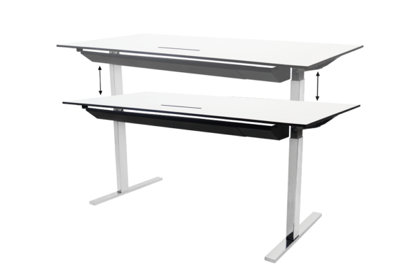Linak Schreibtisch elektrisch höhenverstellbar 160 x 80 cm Kunstharz / Weiß