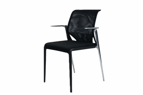 Vitra MedaSlim Besucherstuhl Stoff / Netz / schwarz