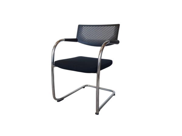 Vitra VisaVis Freischwinger Stoff / Schwarz