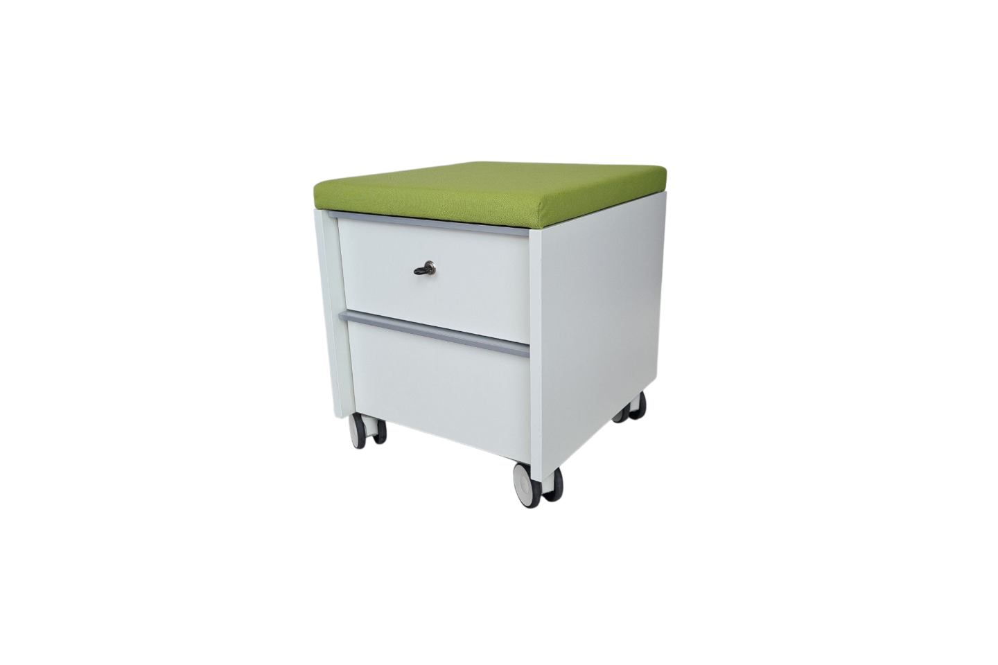 Rollcontainer mit Sitzkissen grün / weiß – Bild 2
