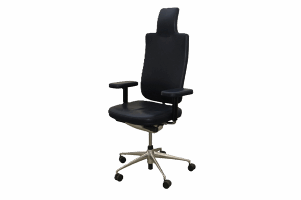 Vitra HeadLine Bürodrehstuhl Leder / Schwarz