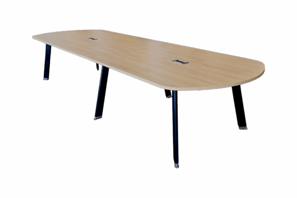 Konferenztisch 375 x 125 cm / Braun / Schwarz