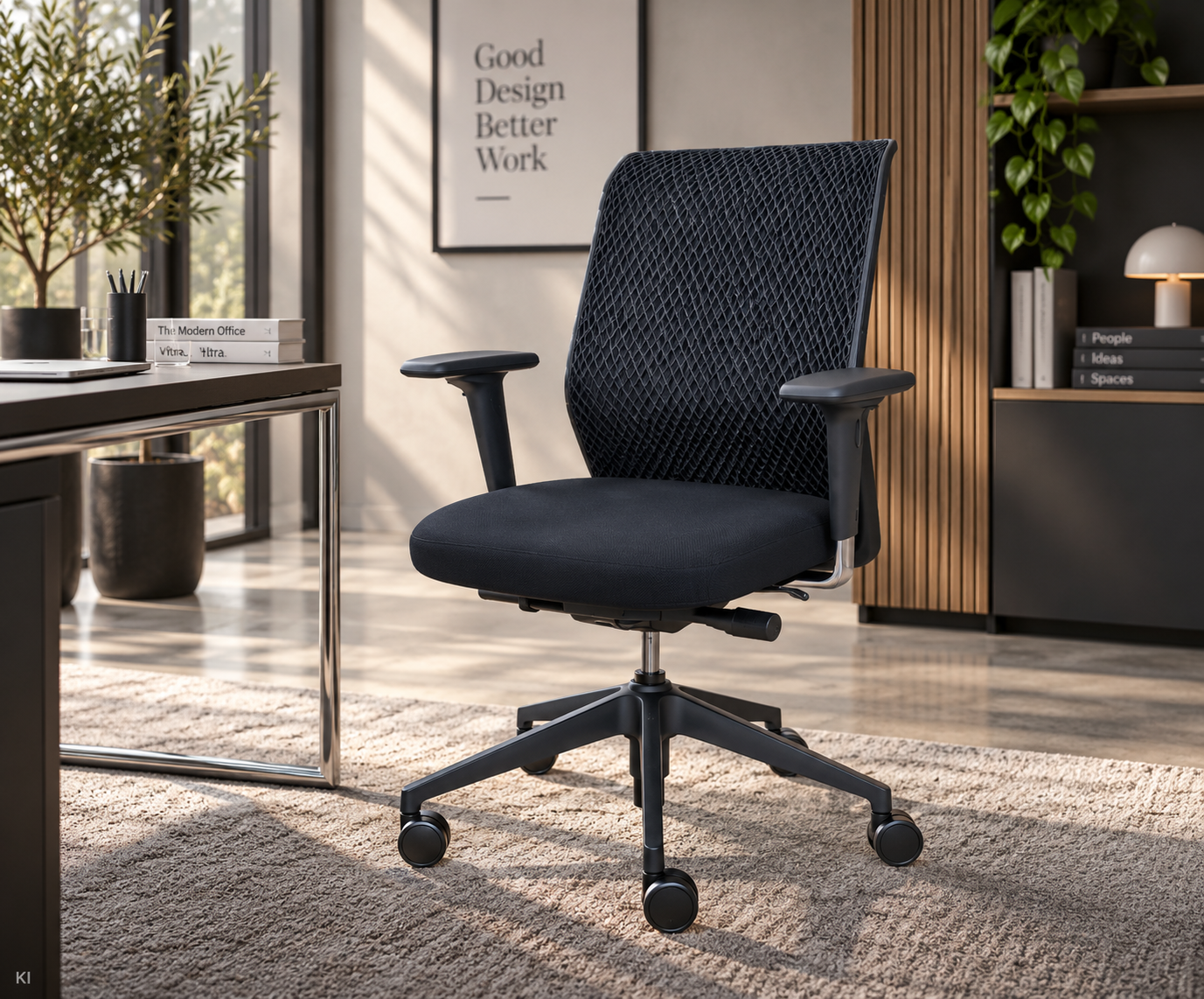 Vitra ID Diamond Mesh Bürodrehstuhl Stoff / Schwarz