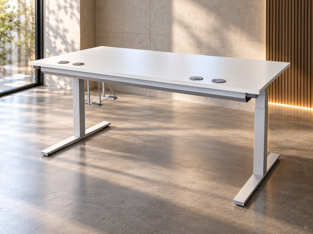 Schreibtisch elektr. höhenverstellbar / Weiß 180 x 90cm