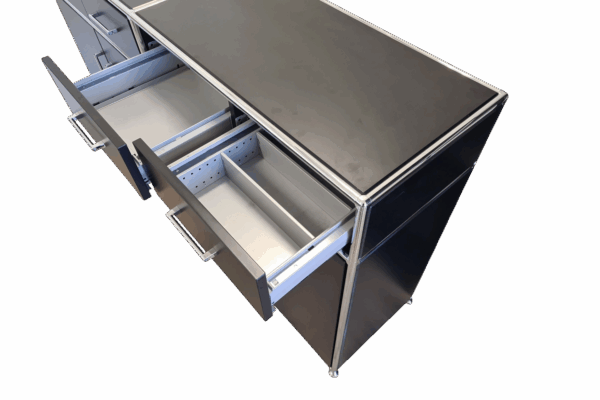 Modul Space Sideboard duo 2 OH / schwarz – Bild 3