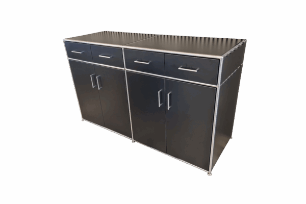 Modul Space Sideboard duo 2 OH / 60 cm tief / schwarz