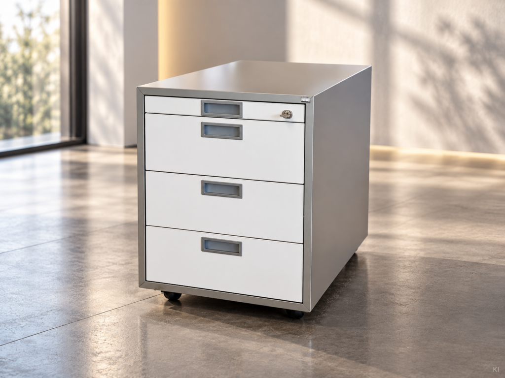 Ergo Style Rollcontainer / Silbergrau / Weiß