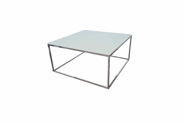 Couchtisch Glas / 85 x 85 cm / Weiß