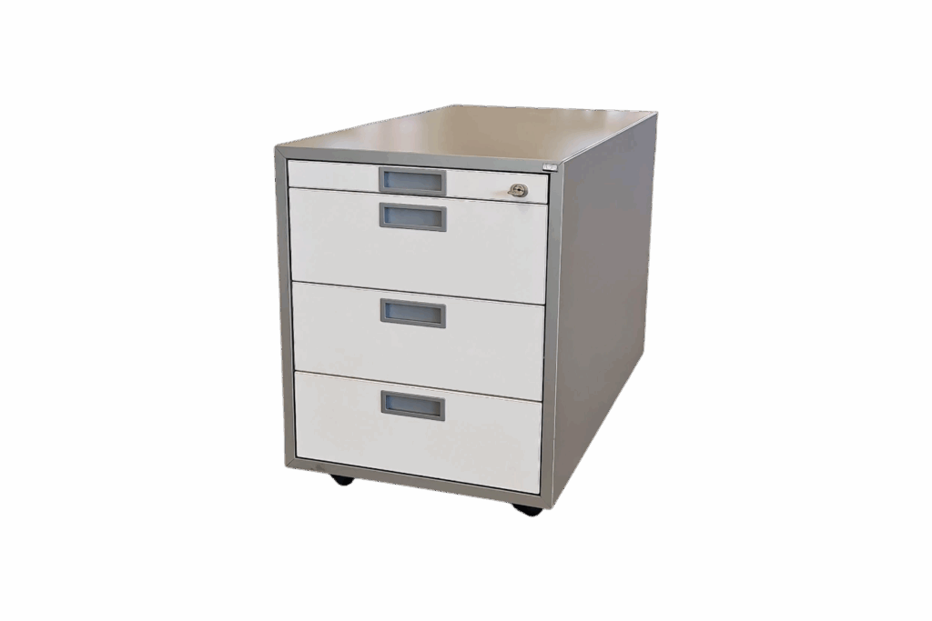 Ergo Style Rollcontainer / Silbergrau / Weiß