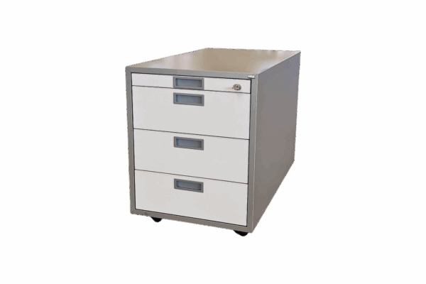 Ergo Style Rollcontainer / Silbergrau / Weiß