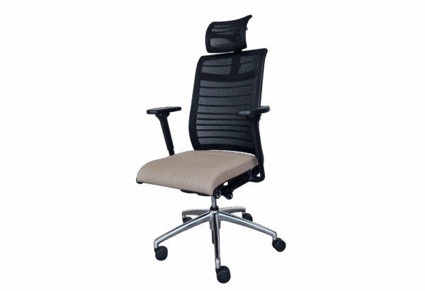 Hero Bürodrehstuhl Stoff / beige / Netz / schwarz