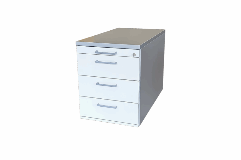 König + Neurath Rollcontainer / silbergrau / weiß