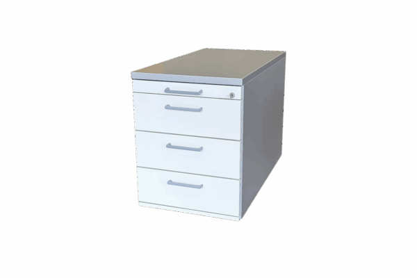 König + Neurath Rollcontainer / silbergrau / weiß
