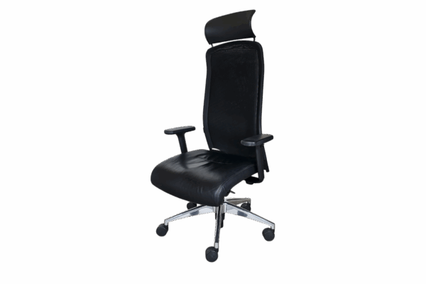 Girsberger Bürodrehstuhl / Leder / Netz / Schwarz