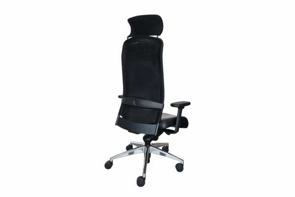 Girsberger Bürodrehstuhl / Leder / Netz / Schwarz – Bild 2