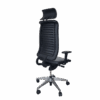 Girsberger Reflex mit Kopfstütze / Leder / Schwarz – Bild 2