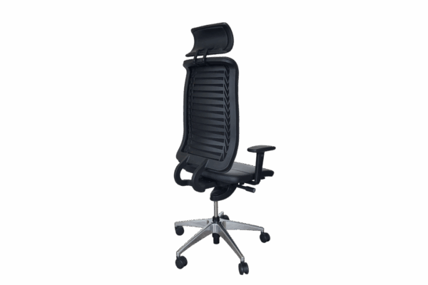 Girsberger Reflex mit Kopfstütze / Leder / Schwarz – Bild 2