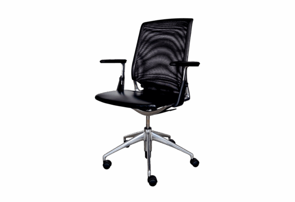 Vitra Meda Chair Bürodrehstuhl Netz / Leder / Schwarz