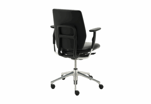 Vitra Oson Bürodrehstuhl Leder / Schwarz – Bild 2