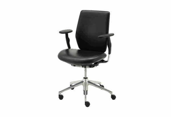 Vitra Oson Bürodrehstuhl Leder / Schwarz