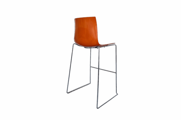 Arper CATIFA 46 Barhocker / Hocker Orange / Weiß – Bild 2