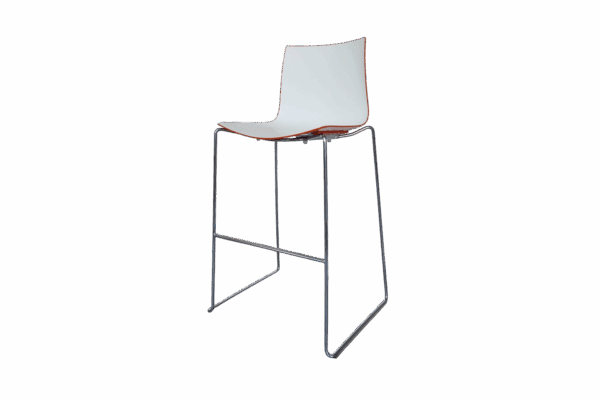 Arper CATIFA 46 Barhocker / Hocker Orange / Weiß