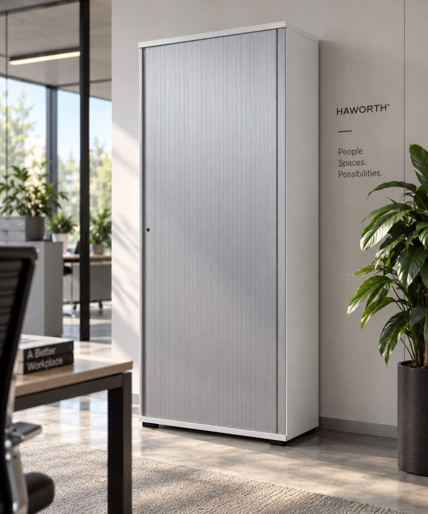 Haworth® Aktenschrank Vados 5 OH / Weiß / Silbergrau