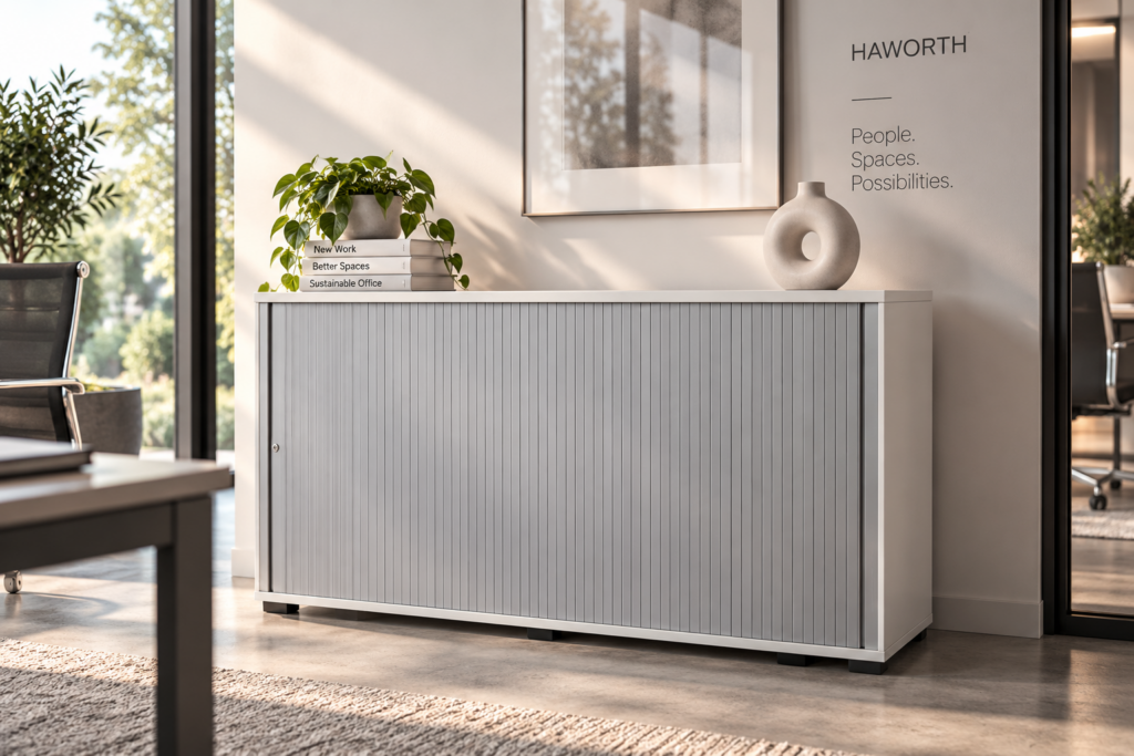 Haworth® Sideboard Vados 3 OH / Weiß / Silbergrau