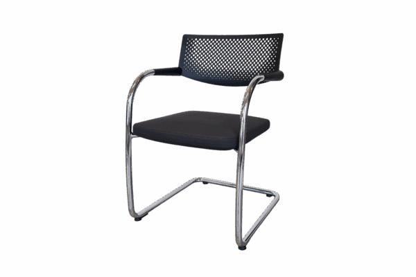 Vitra VisaVis Freischwinger Stoff / Grau / Schwarz