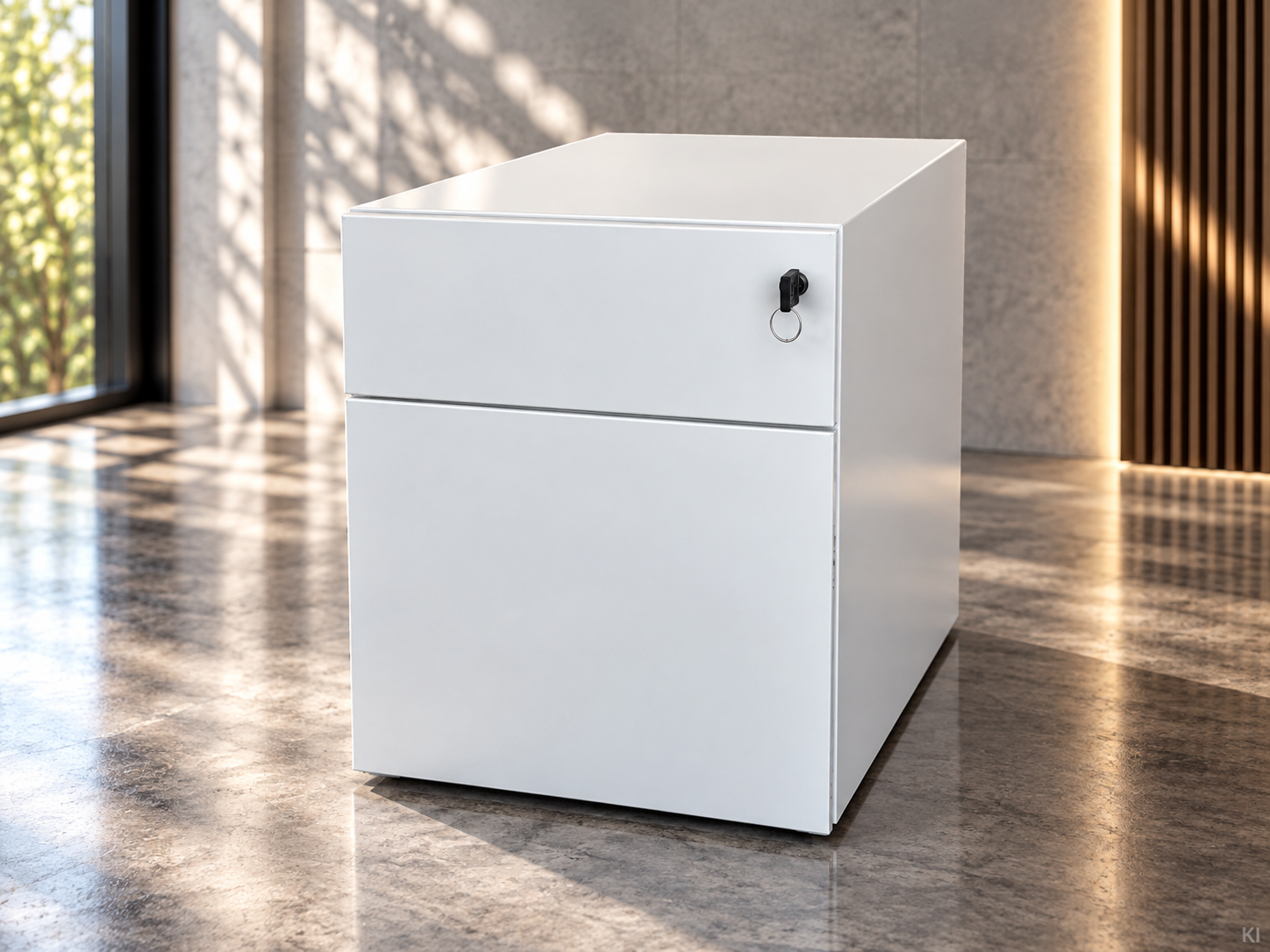Knoll Rollcontainer Metall / weiß