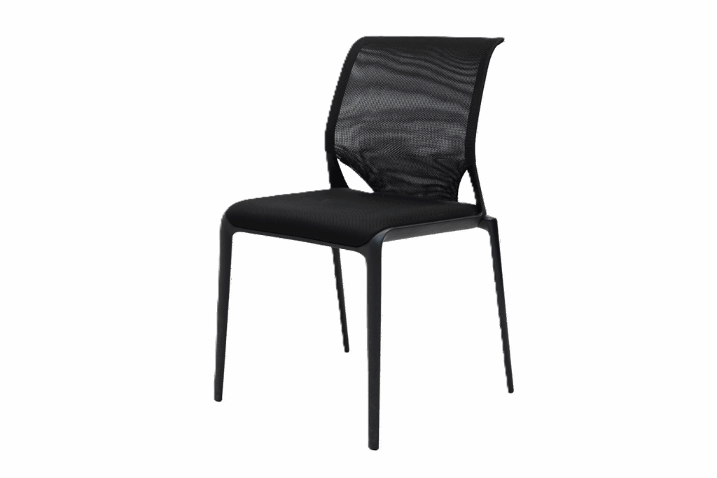 Vitra MedaSlim Besucherstuhl Stoff / Netz / schwarz