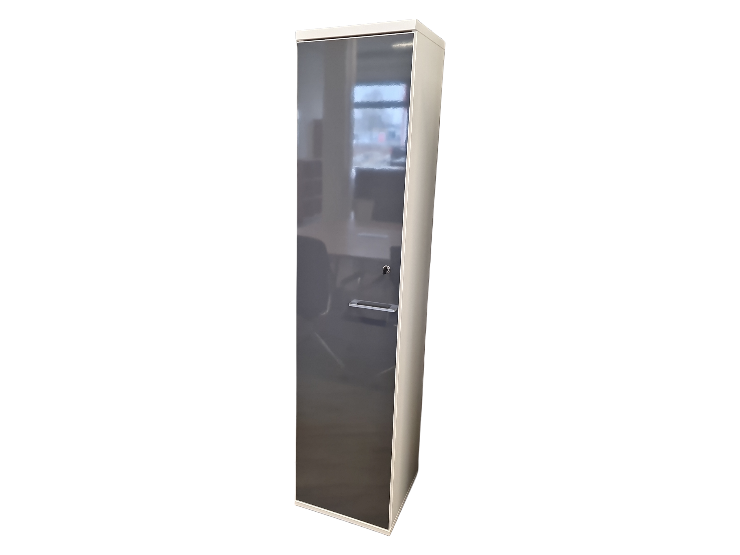 Aktenschrank / 5 OH / 40cm breit / weiß / grau – Bild 3