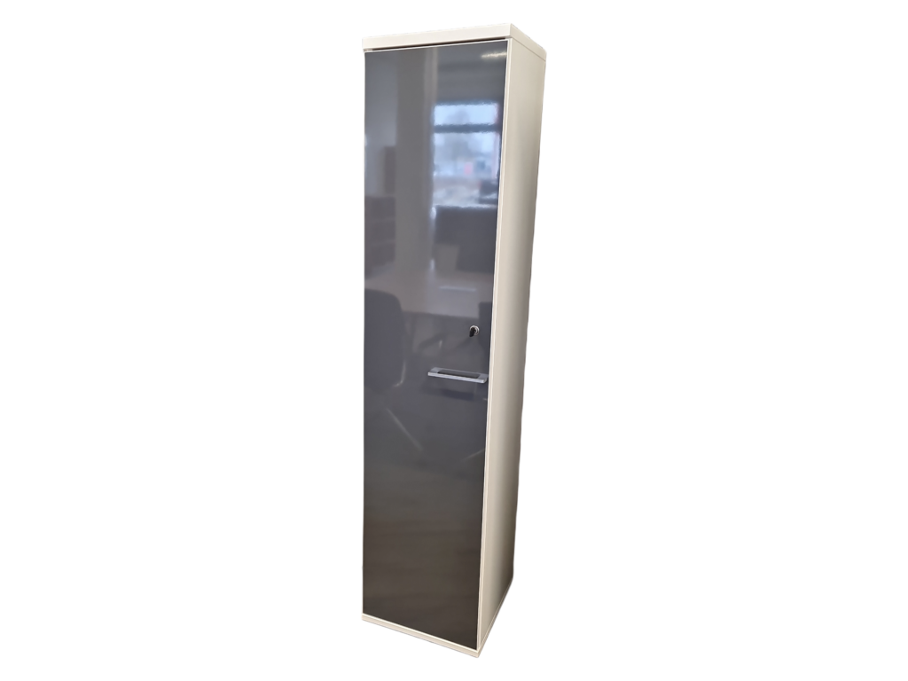 Aktenschrank / 5 OH / 40cm breit / weiß / grau