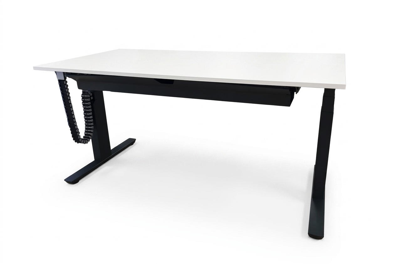 CREW T elektr. höhenverstellbar / Weiß 160 x 80cm – Bild 2