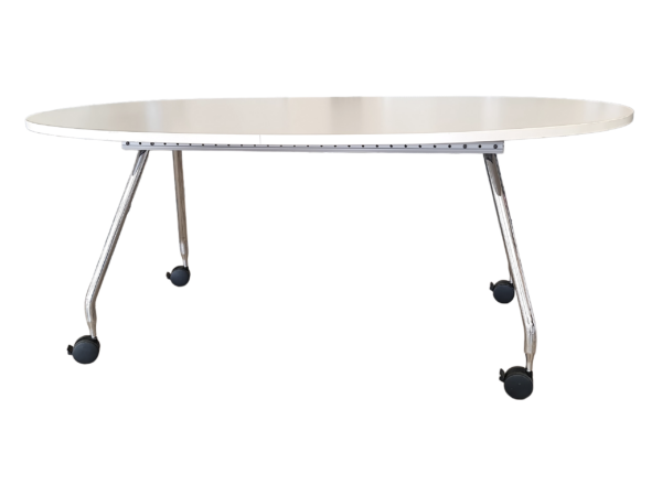 Vitra Ad Hoc Tisch Oval 180 x 100cm auf Rollen / lichtgrau