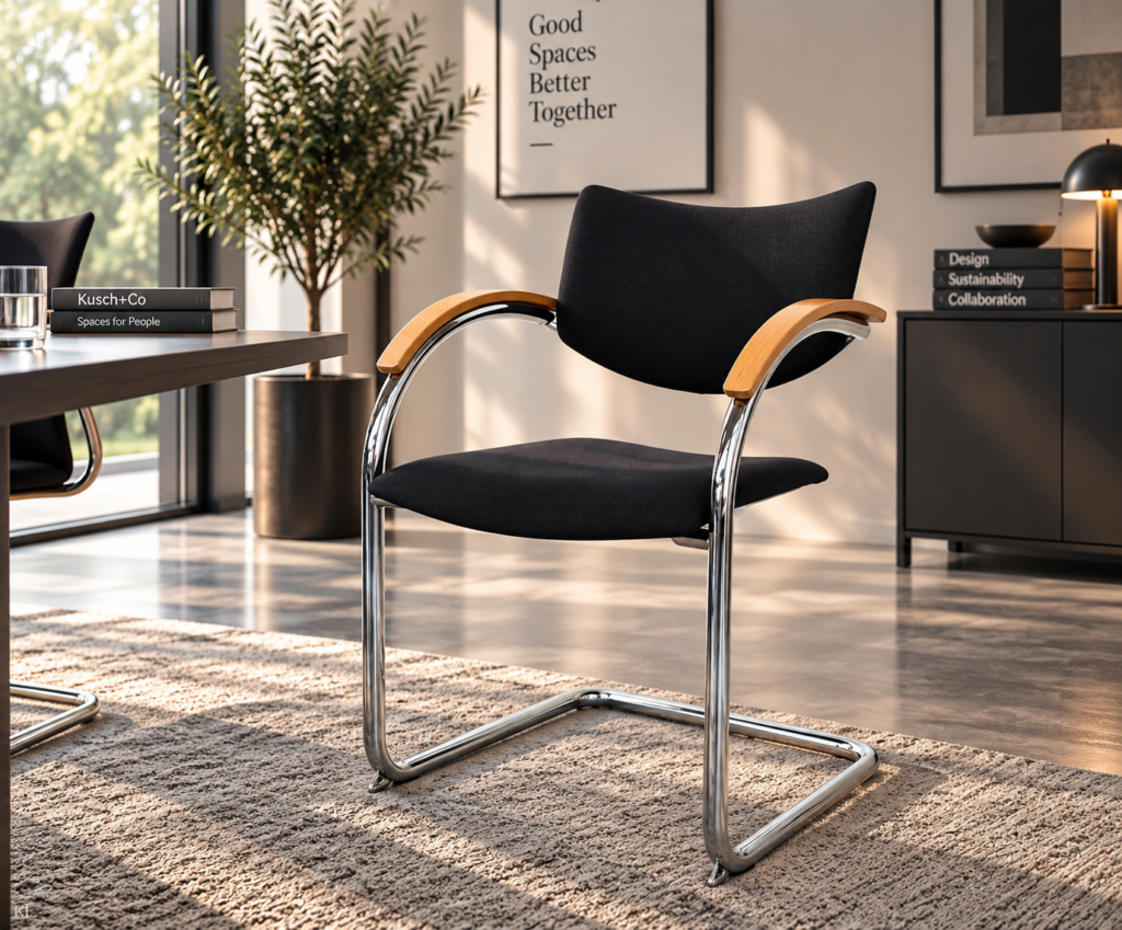 Kusch+Co Freischwinger Stoff / schwarz