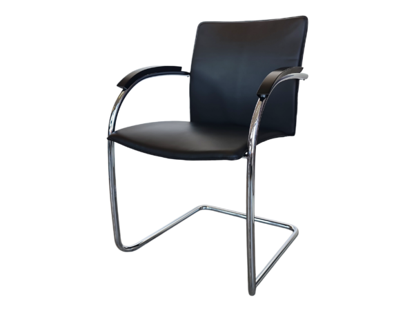 Thonet S78 / S79 Freischwinger Leder / schwarz