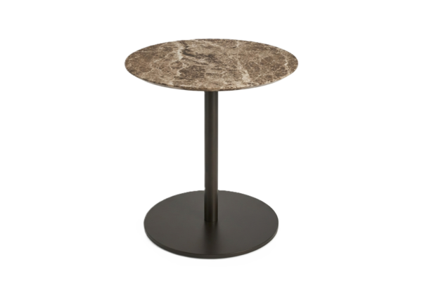 Beistelltisch Rund / Marmor / Braun / Beige Ø 40cm