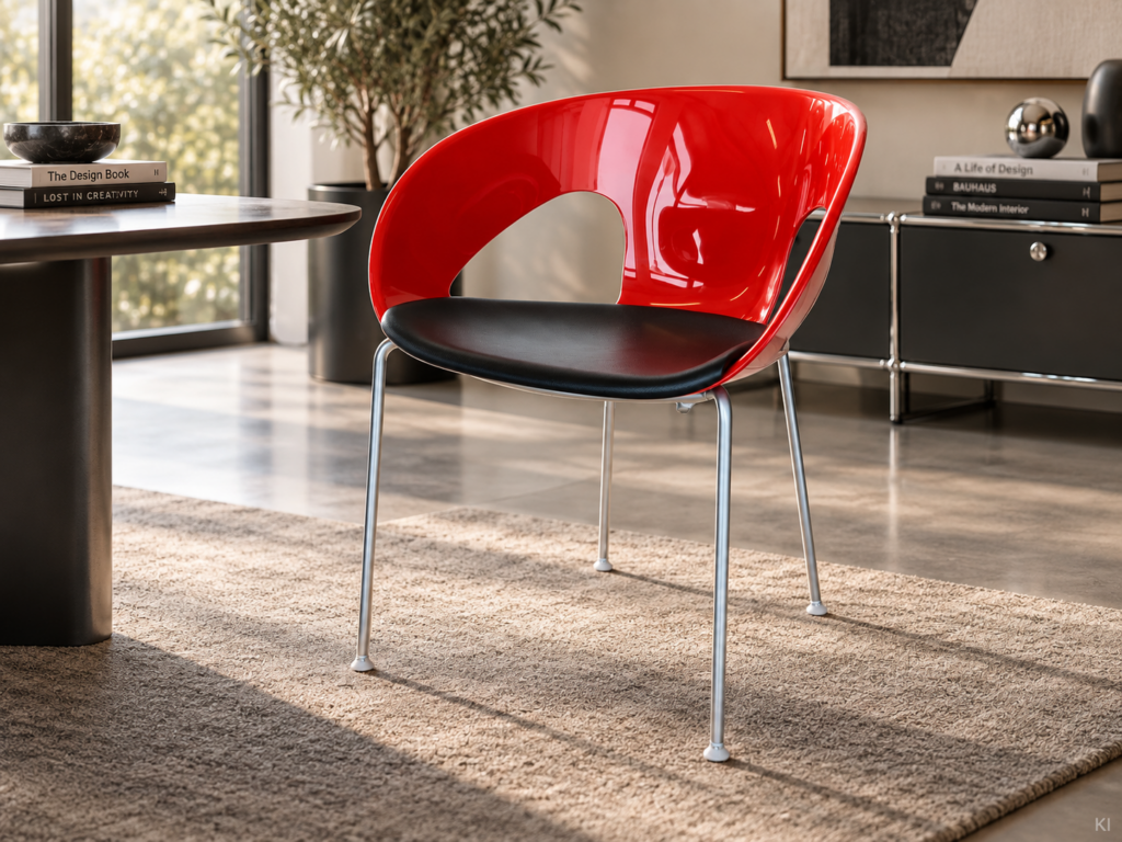 Kastel Schalenstuhl Krizia / rot / schwarz
