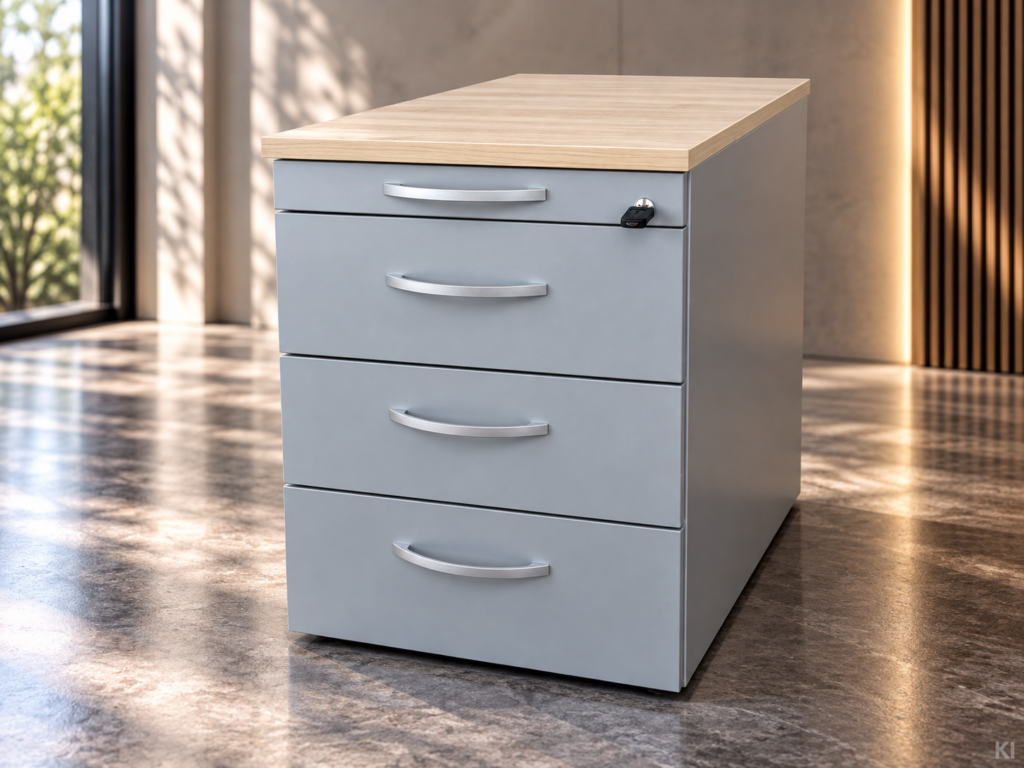 Kinnarps Rollcontainer / Braun / Silbergrau