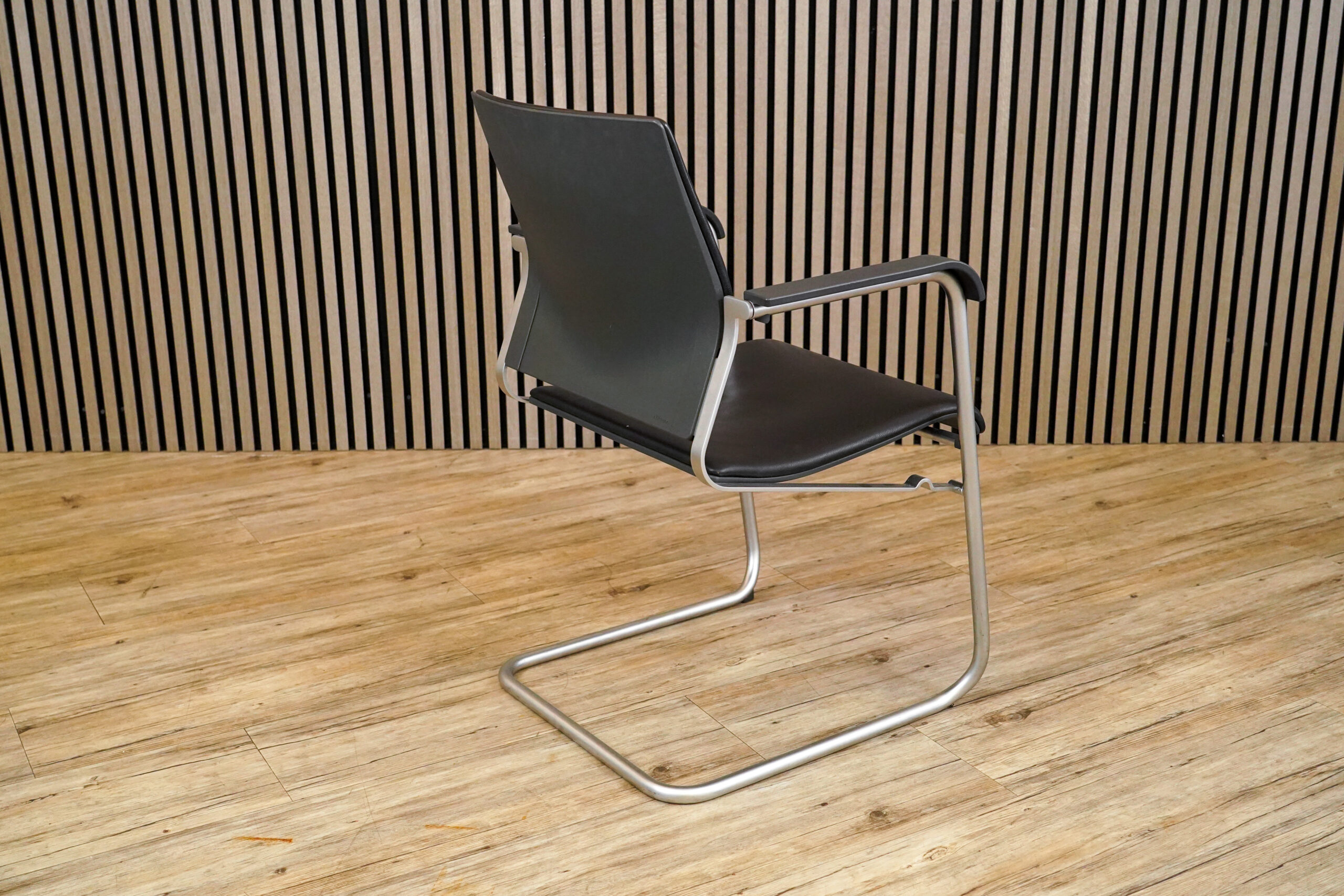 Wilkhahn Sito 247/55 Freischwinger / Leder / Schwarz – Bild 6