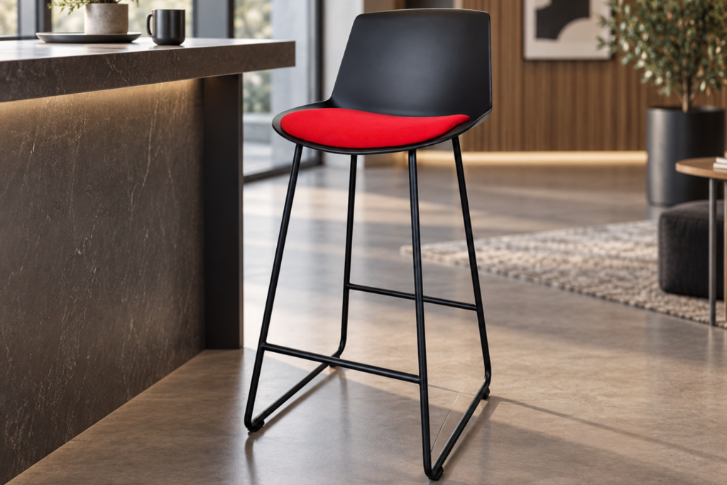 Actiu Noom 40 Barhocker schwarz / rot