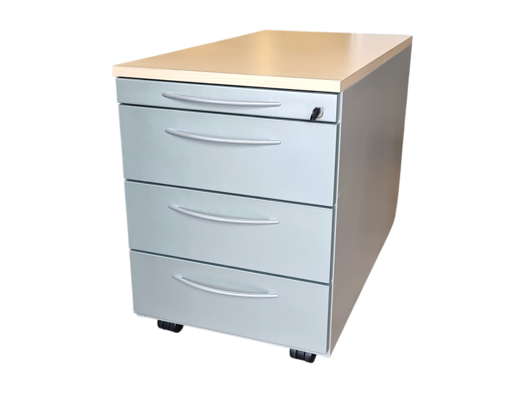 König & Neurath Rollcontainer / Braun / Silbergrau