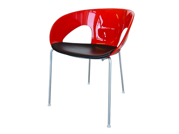 Kastel Schalenstuhl Krizia / rot / schwarz