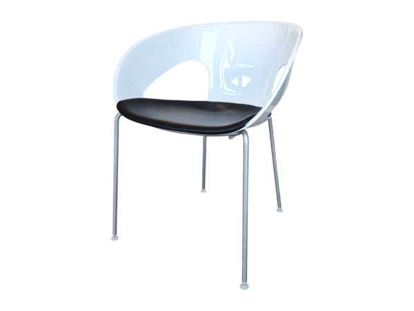 Kastel Schalenstuhl Krizia / weiß / schwarz