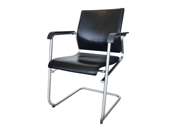 Wilkhahn Sito 247/55 Freischwinger / Leder / Schwarz