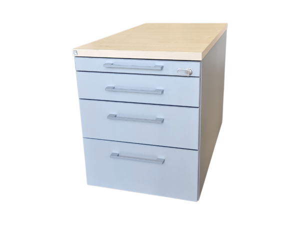 fm Büromöbel Rollcontainer / Braun / Silbergrau