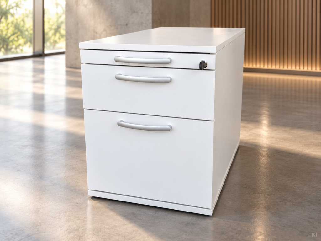 Haworth® Rollcontainer mit Griffen 80cm / Weiß