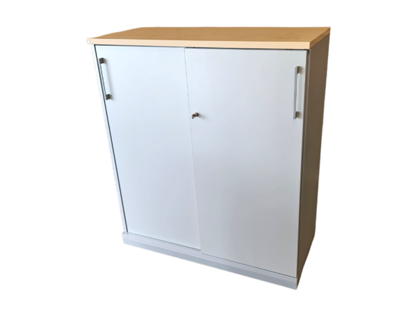 fm Büromöbel Sideboard 3 OH 100cm breit / Silbergrau